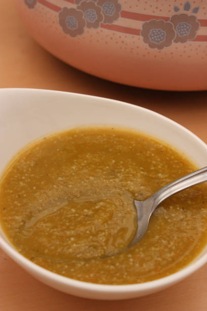 istock Assorted vegetable soup with semolina served in a bowl 902248312