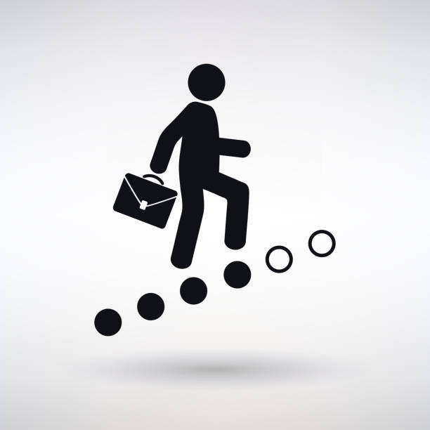 Icon Career Ladder icon career ladder on a light background promotion employment stock illustrations