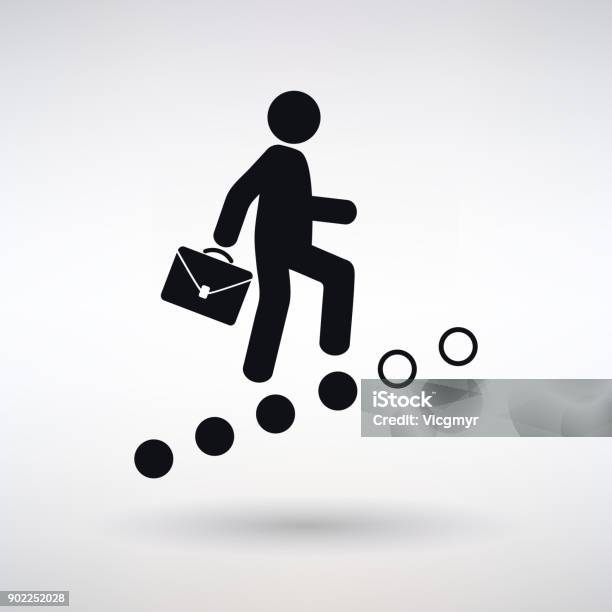Icon Career Ladder Stock Illustration - Download Image Now - Icon Symbol, Employment And Labor, Ladder of Success