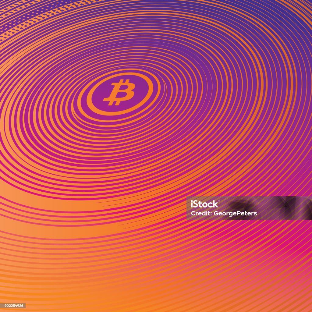 Bitcoin Background Pattern Colorful Engraving Of Bitcoin Background With Concentric Stripes ...