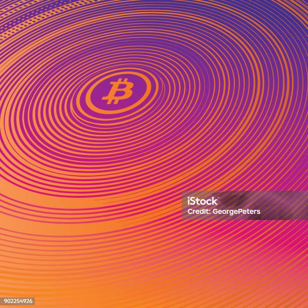 Btc Texture Colorful Engraving Of Bitcoin Background With Concentric Stripes ...