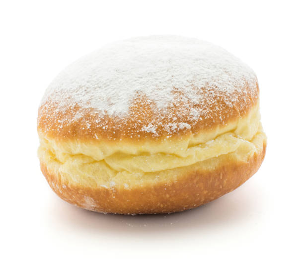 istock Traditional sufganiyah donut isolated 902261126