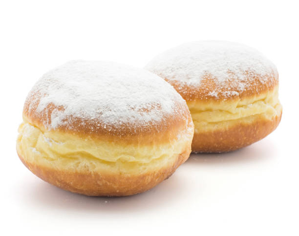 istock Traditional sufganiyah donut isolated 902261138
