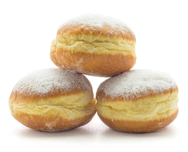 istock Traditional sufganiyah donut isolated 902261238