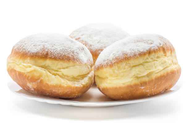 istock Traditional sufganiyah donut isolated 902261276