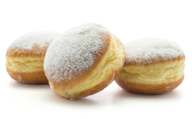 istock Traditional sufganiyah donut isolated 902261286