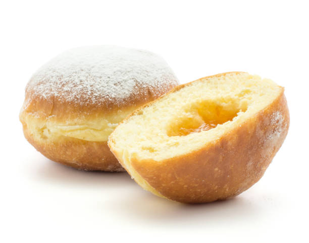istock Traditional sufganiyah donut isolated 902261332
