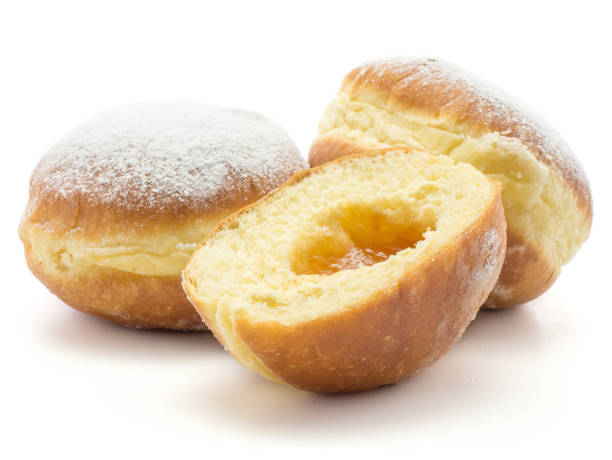 istock Traditional sufganiyah donut isolated 902261382