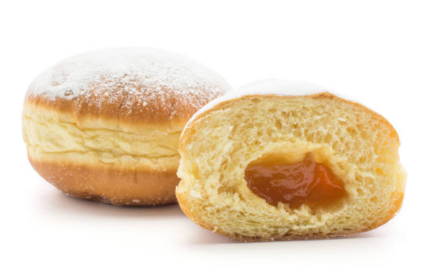 istock Traditional sufganiyah donut isolated 902261384