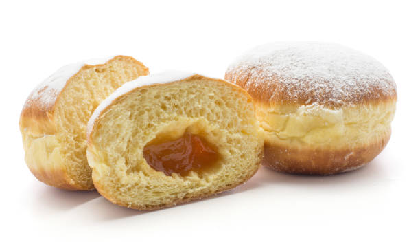 istock Traditional sufganiyah donut isolated 902261510