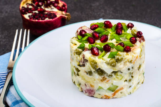 Vegetable salad with pomegranate