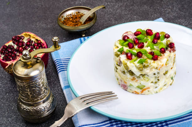 Vegetable salad with pomegranate