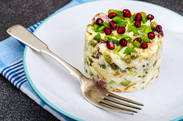 Vegetable salad with pomegranate