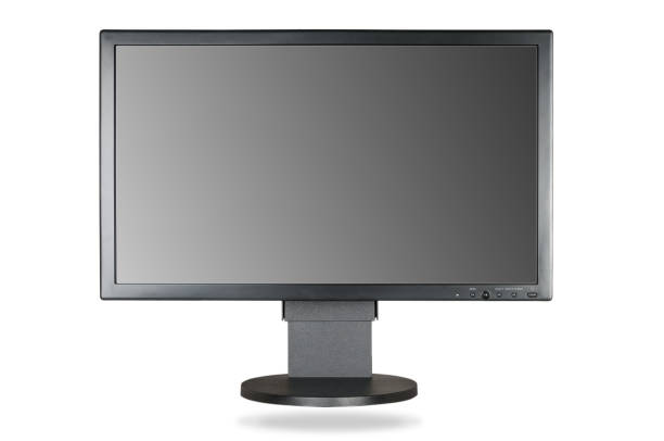 istock Computer monitor with gray screen isolated on white background 902268622