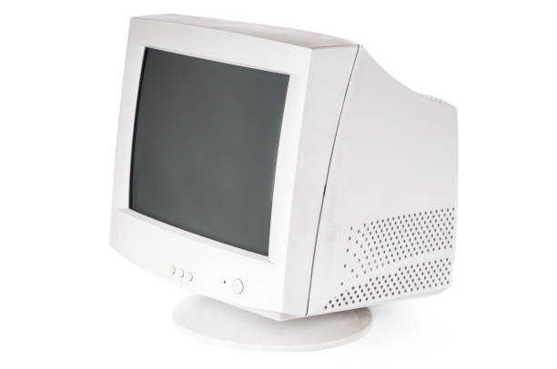 istock Old CRT monitor on white background 902268658
