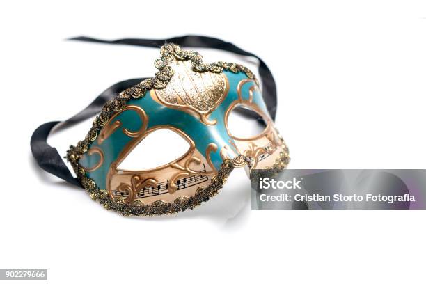 Venetian Mask Isolated On White Background Stock Photo - Download Image Now - Opera, Mask - Disguise, White Background