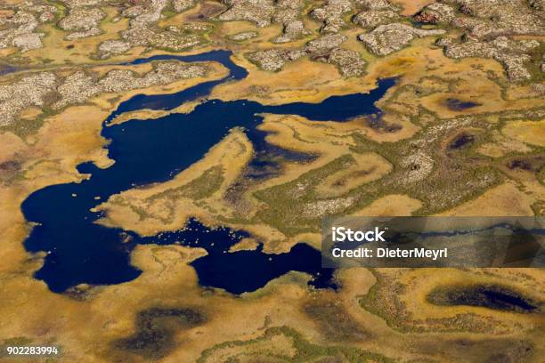 Photo libre de droit de Vue Aérienne Des Photos Of Arctic Toundra Wetlands banque d'images et plus d'images libres de droit de Pergélisol - Pergélisol, Canada, Vue aérienne
