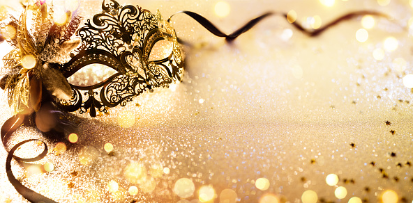 Golden Mask On glitter With Bokeh