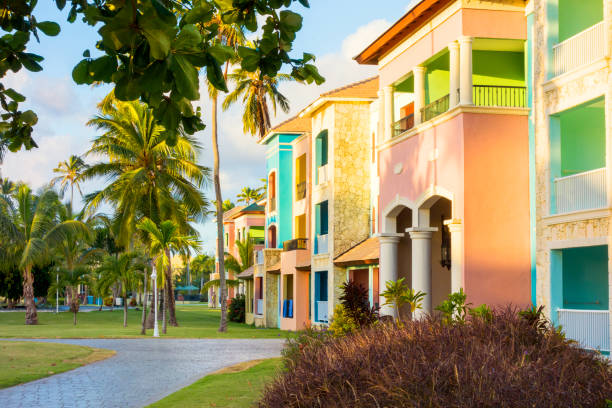 Beautiful Dominican Republic Shot of wonderful colored houses in the Dominican Republic dominican republic stock pictures, royalty-free photos & images