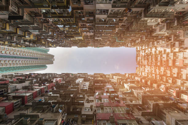 istock Bottom view crown apartment Hong Kong downtown 902359898