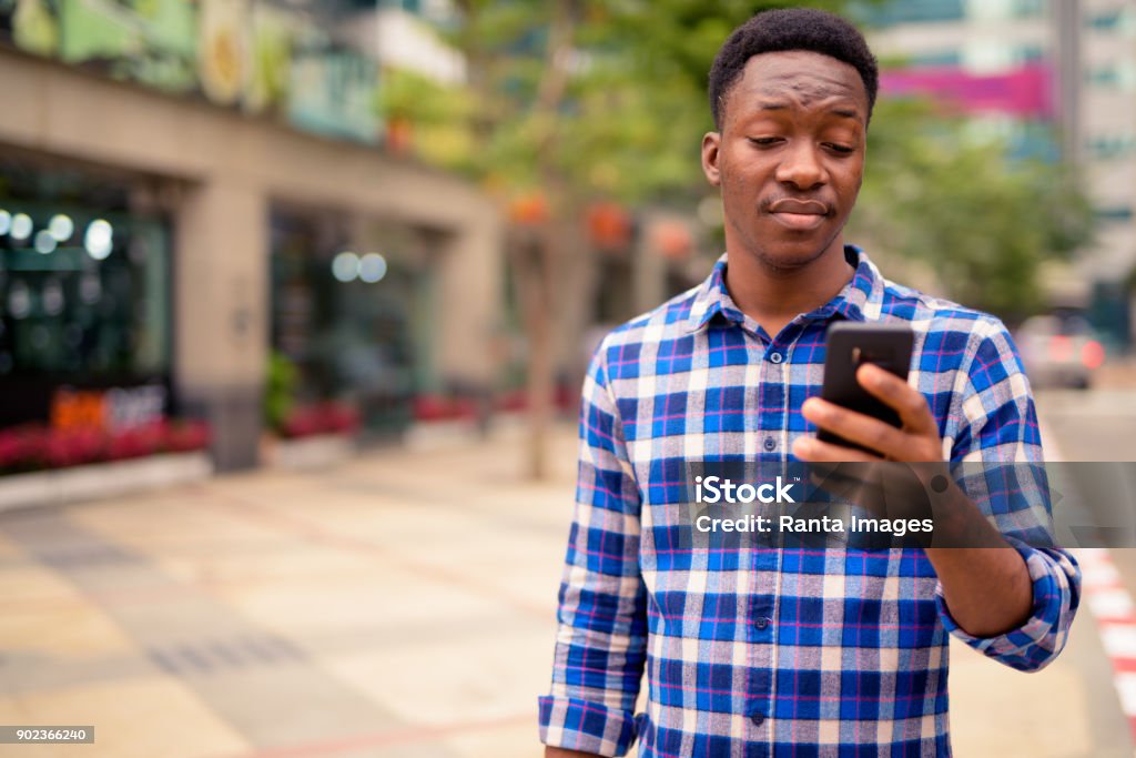 Portrait Of Handsome Young African Man Portrait Of Handsome Young African Man In Thailand 20-24 Years Stock Photo