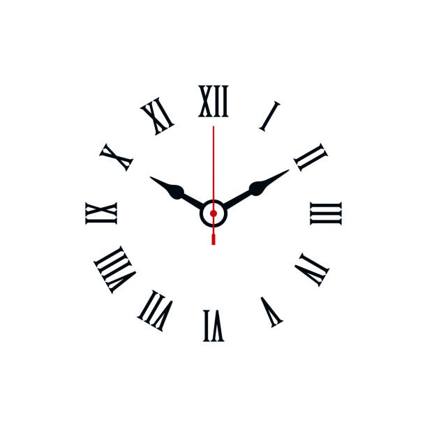 часы с римскими цифрами - clock hand stock illustrations