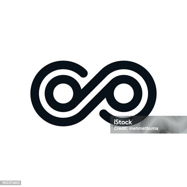 Monochrome Infinity Symbol Stock Illustration - Download Image Now - Logo, Connection, Circle