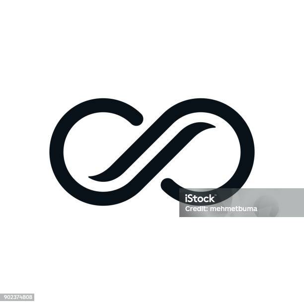 Monochrome Kurvige Unendlichkeitssymbol Stock Vektor Art und mehr Bilder von Unendlichkeit - Unendlichkeit, Logo, Symbol