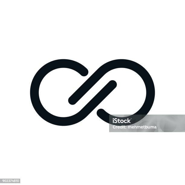 Monochrome Infinity Symbol Stock Illustration - Download Image Now - Logo, Connection, Infinity