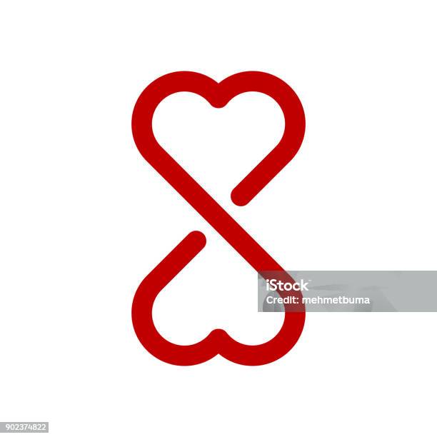 Infinity Love Symbol Stock Illustration - Download Image Now - Heart Shape, Letter M, Hourglass