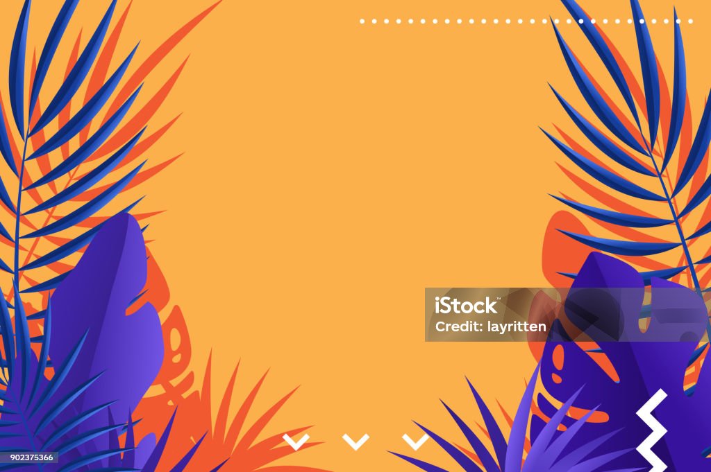 Tropische Blätter der Palme Retro-Hintergrund-design - Lizenzfrei Sommer Vektorgrafik