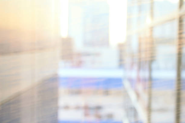 istock Blurred background. High buildings. Cold color 902381586
