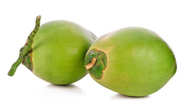 istock Green coconut isolated on white background 902384588