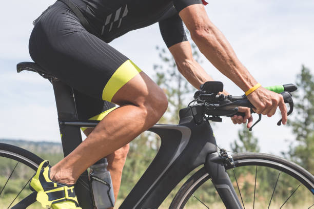 istock Male Triathlete Doing Cycling Stage 902390578