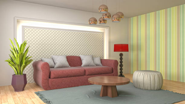 istock Interior living room. 3d illustration 902404416