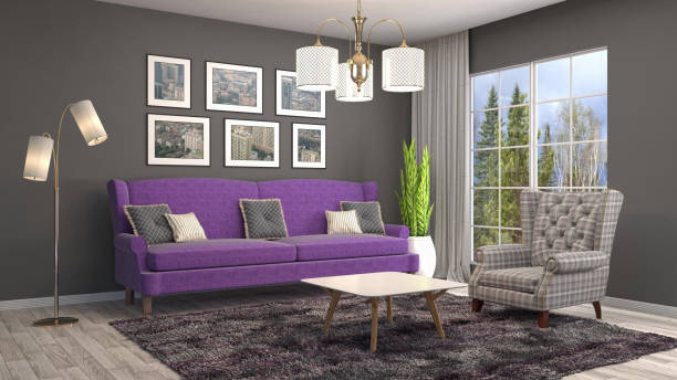 istock Interior living room. 3d illustration 902404516