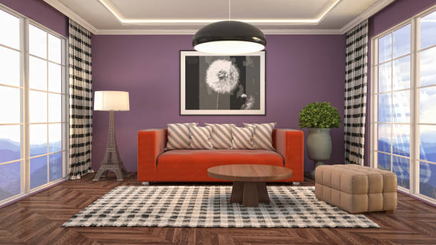 istock Interior living room. 3d illustration 902404578