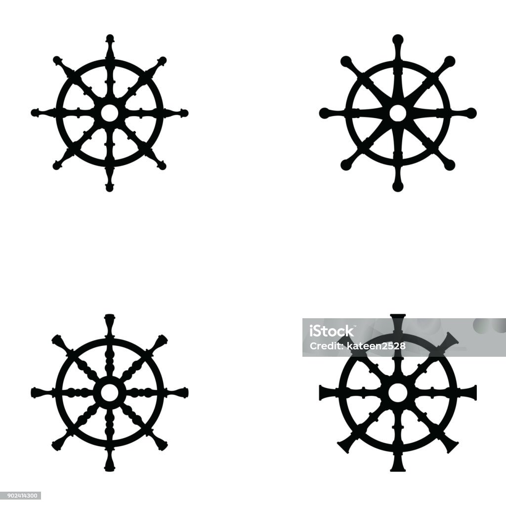 ship wheel icon set Abstract stock vector