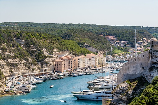 Bonifacio marina and bay, Corsica, France