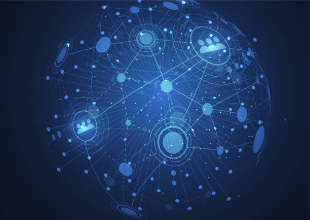 istock Global network connection. World map point and line composition concept of global business. Vector Illustration 902420346