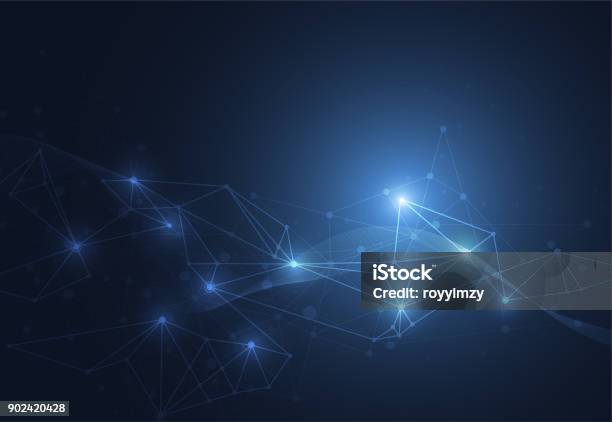 Abstract Technology Futuristic Network Stock Illustration - Download Image Now - Data, Plexus, Star - Space