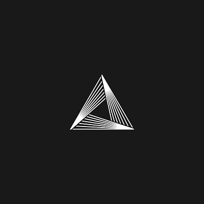 Triangle Linear Infinity Geometric Pyramid Shape Black And White ...