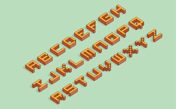 Minecraft Isometric Letters 470+ Font Pixel Isometric Stock Illustrations, Royalty-Free Vector ...
