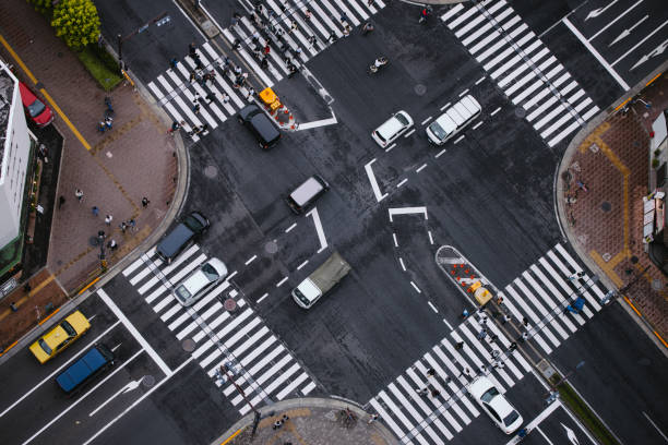 istock Aerial view on Japanese traffic in Tokyo 902424620