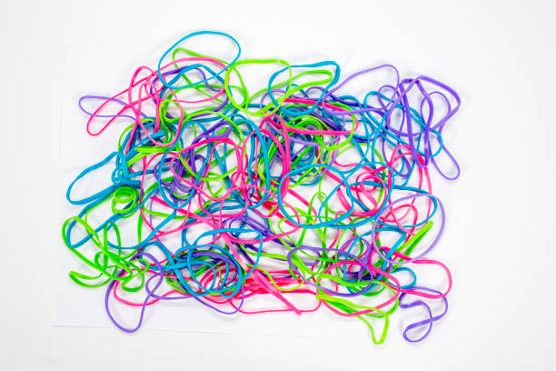 istock Colorful rubber bands on white background 902428444