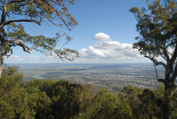 Rockhampton seen from Mt Archer View of Rockhampton from Mount Archer, Australia fitzroy range stock pictures, royalty-free photos & images