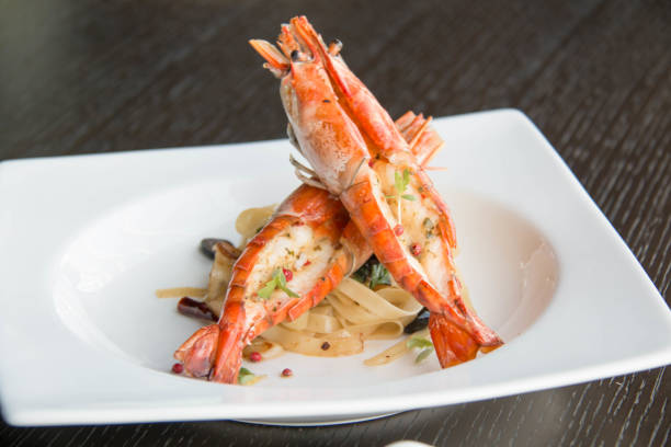 istock plate of spicy spaghetti with shrimps. 902434192