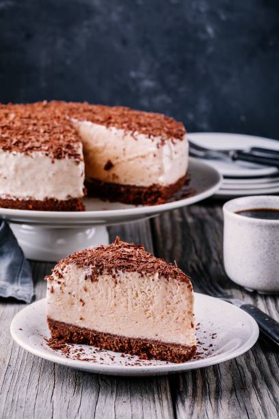 istock A piece of cold chocolate cheesecake on a plate 902439920