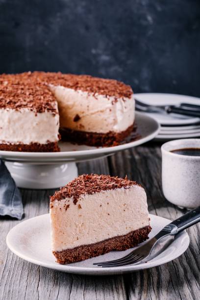 istock A piece of no-bake chocolate cheesecake on a plate 902440054