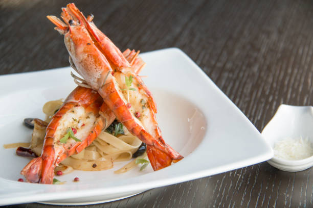 istock plate of spicy spaghetti with shrimps. 902440104